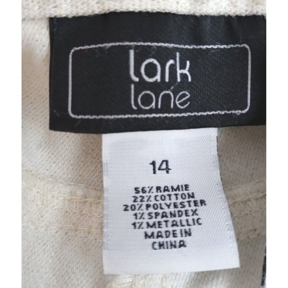 Lark Lane Women's White With Metallic Gold & Studded Accents Bootcut Jeans 14 - Picture 7 of 8